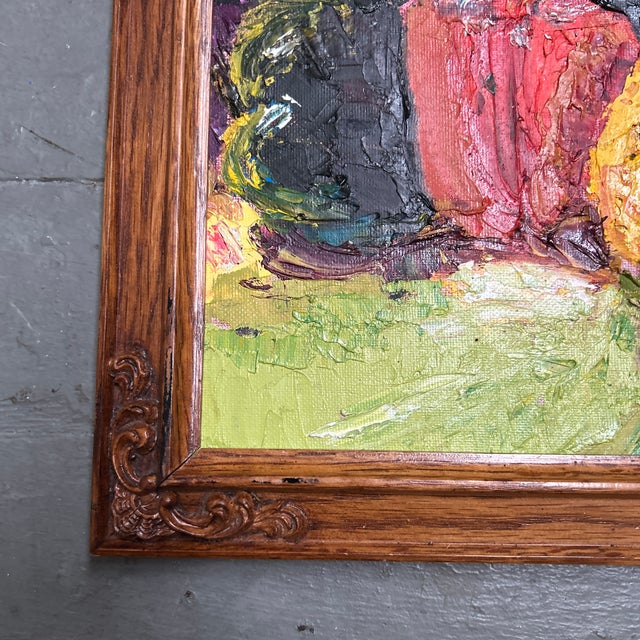 Abstract Expressionism 1980’s Abstract Expressionist Textured Peppers Still Life Painting For Sale - Image 3 of 4