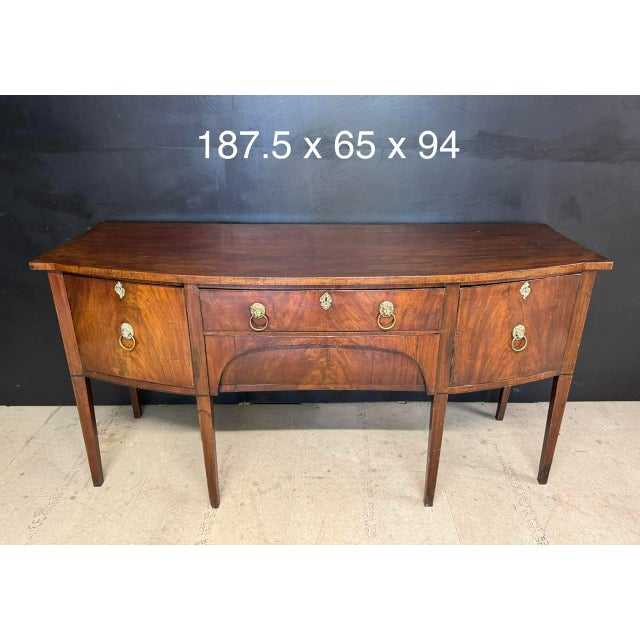 Georgian Mahogany Sideboard with Brass Handles, 1800 For Sale - Image 11 of 12