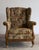 Drexel Heritage Lillian August for Drexel Heritage Tufted Wingback Chair With Scroll Arms and Brass Casters For Sale - Image 4 of 8