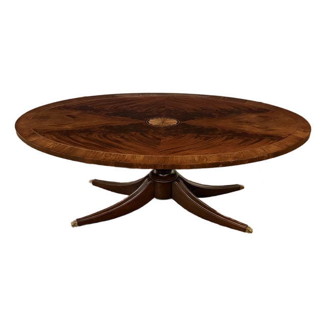 Georgian Oval Mahogany Cocktail Table by Leighton Hall - Showroom Sample For Sale