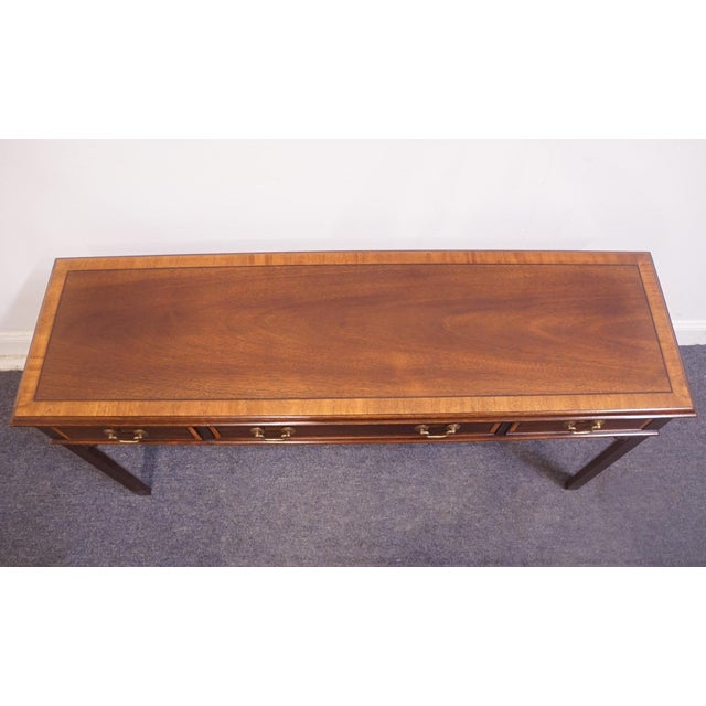 Pennsylvania House Banded Mahogany Traditional Chippendale Style 54" Accent Console / Sofa Table 13-1509 For Sale In Kansas City - Image 6 of 12
