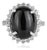 Black Star Gemstone Cocktail Ring With Halo Zircons - Size 7 For Sale