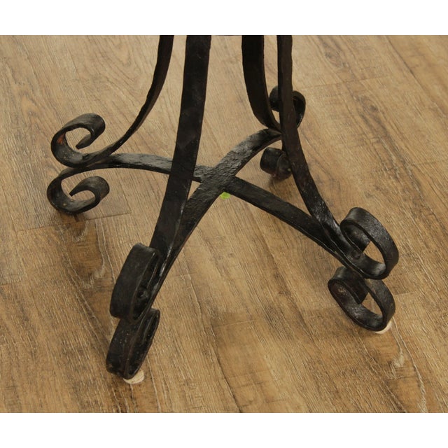 Arts & Crafts Style Hand Forged Wrought Iron Plant Stands - A Pair For Sale - Image 10 of 13