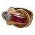 0.60Ct Natural Invisible Set Ruby & Diamond 14 Karat Rose Gold Pinky Ring Size 4 For Sale