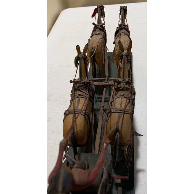 Yellow 19thc Folky Covered Wagon With Four Horses For Sale - Image 8 of 8