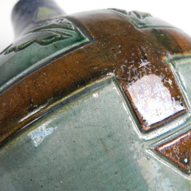 Flemish Art Deco Vase with Motifs of Acorns and Oak Leaves, 1920s For Sale - Image 9 of 14