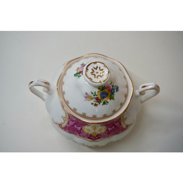 Metal Royal Albert Lady Carlyle Bone China Teapot & Lidded Sugar Bowl - 2 Pieces For Sale - Image 7 of 10