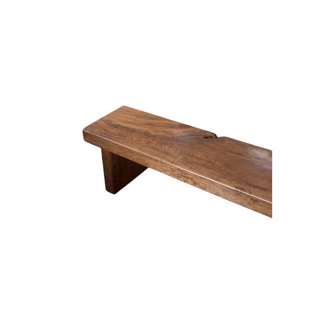 Wood Sculptural Lychee Wood Long Bench Stunning Wood Textures, Modern Organic For Sale - Image 7 of 9