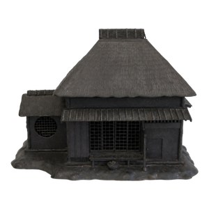 Antique Japanese Cast Iron House Lantern Oil Lamp 4-Door Signed Kyojiro