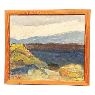 Stig Delang, Landscape II, 1950s, Oil Painting on Canvas, Framed For Sale
