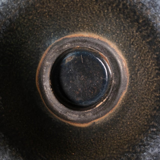 Vintage Wabi Sabi Large Blue Glazed Studio Ceramic Planter For Sale - Image 9 of 12