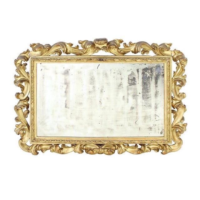 Baroque Mirror in Carved and Gilded Wood, 1980s For Sale - Image 4 of 5