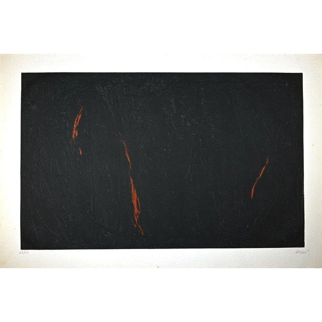 Hand signed. Edition of 60 pieces. Mezzotint and Carborundum print. Some minor foxing on edges. This piece is attributed...