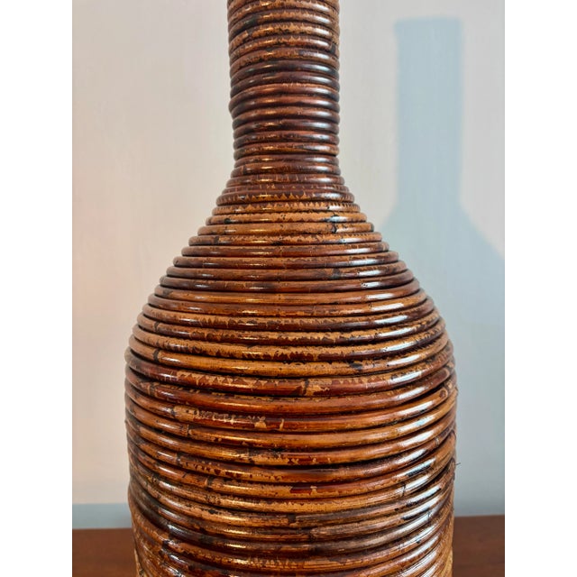 Coastal Vintage Coastal Split Burnt Bamboo Floor Vase For Sale - Image 3 of 5