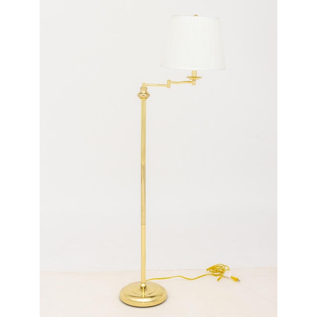 Modern Polished Brass Adjustable Floor Lamps, Pair For Sale - Image 4 of 8