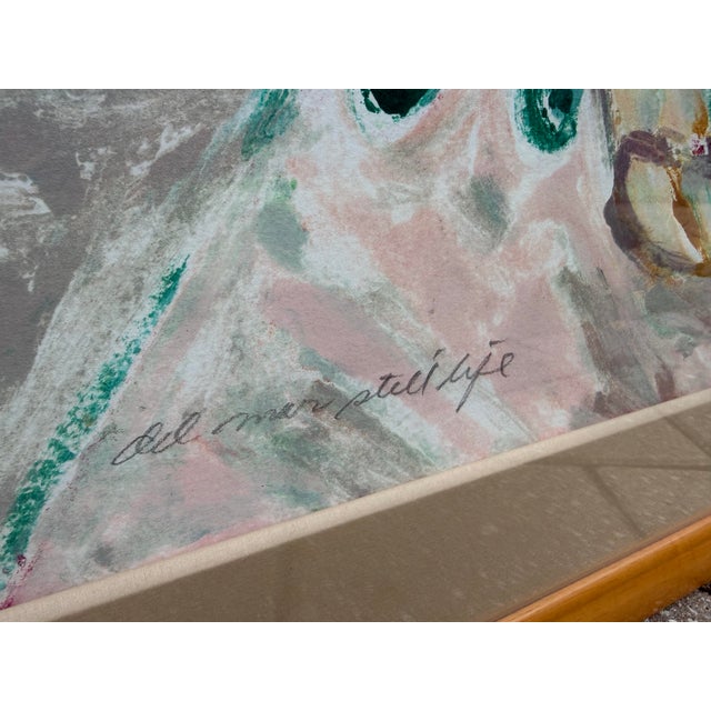 1980s 1989 “Del Mar Still Life” Monotype Framed Floral Artwork, Signed For Sale - Image 5 of 12