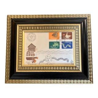 Contemporary Original Judy Henn Abstract Ink Drawing/Collage “First Day Alone in Nature “ Framed For Sale