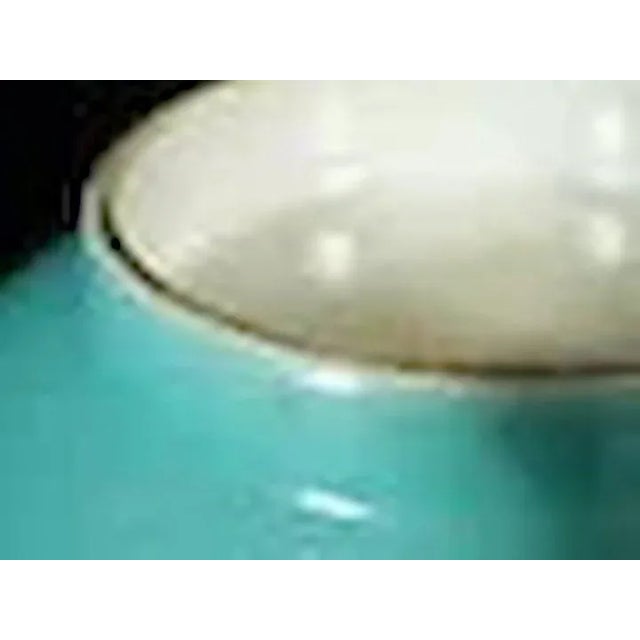 Chinese Qing Republic Period Guanyin in Pose Turquoise Porcelain Bowl For Sale - Image 9 of 11