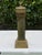 Vintage Greek Key Geometric Brass Table Lamp With Linen Shade For Sale - Image 4 of 12