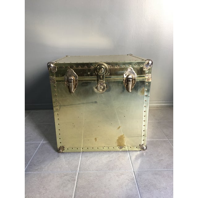 Hollywood Regency Brass Metal Trunk Side Table Chairish
