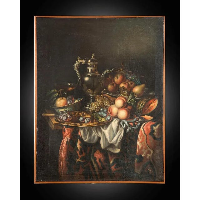 Dead Nature with Fruit, 1800s, Gold & Silver, Oil on Canvas For Sale - Image 5 of 5