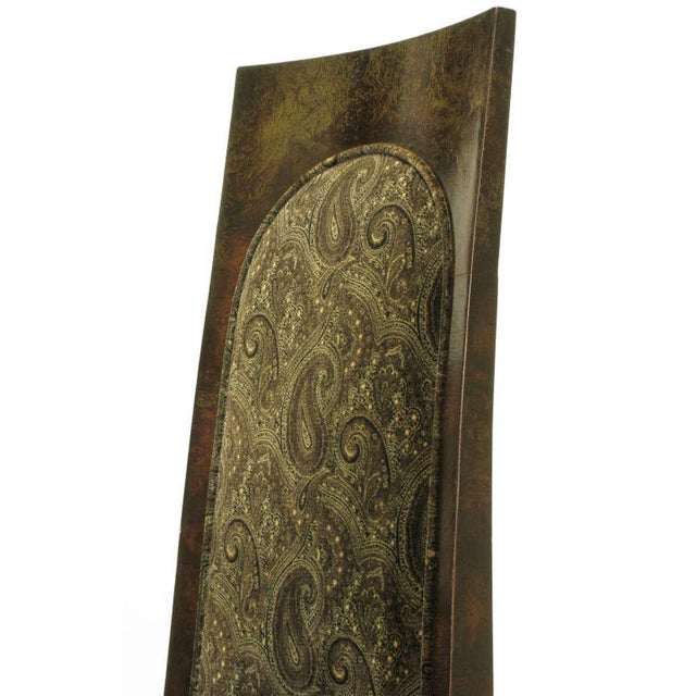 Set of Eight Mastercraft Attributed Amboyna Burl and Paisley Velvet Dining Chairs For Sale - Image 9 of 10