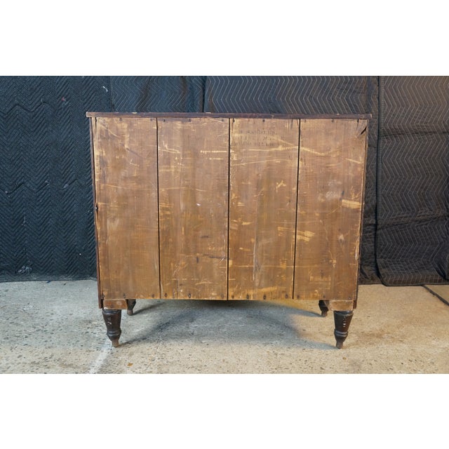 Antique 18th Century American Federal Crotch Mahogany Chest of Drawers Dresser For Sale - Image 15 of 15