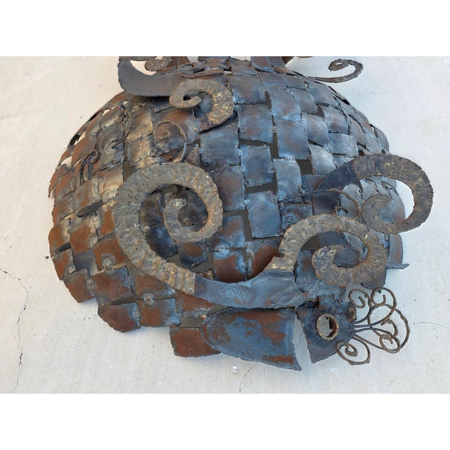 Large Brutalist Torch Cut Fish Wall Sculpture For Sale In San Antonio - Image 6 of 9