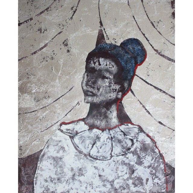 Contemporary Sax Berlin In The Pierrots Tent. Contemporary Mixed Media Figurative Painting For Sale - Image 3 of 3