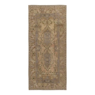 Vintage Circa 1940 Turkish Taupe Oushak Area Rug 4ft 8in X 10ft 6in For Sale