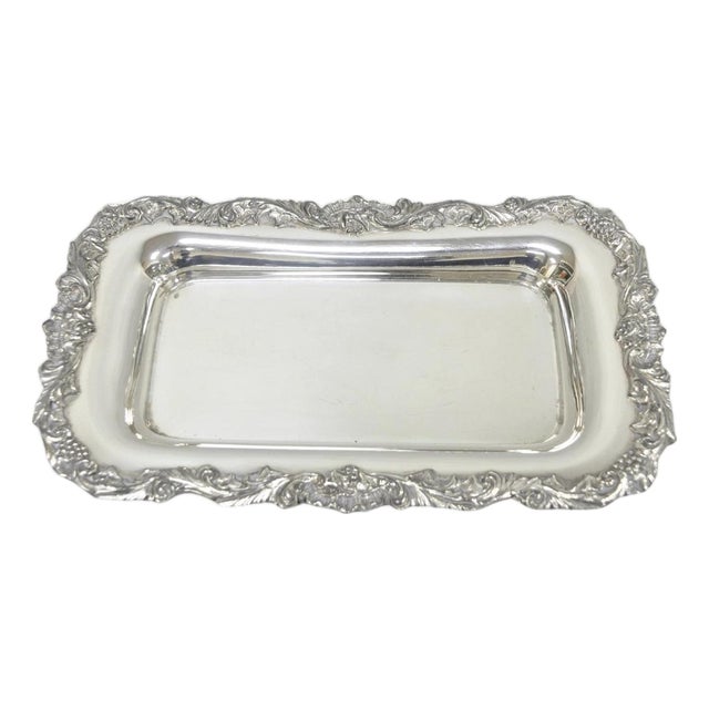 Vintage Sheffield Silver Co Victorian Silver Plated Footed Trinket Serving Dish For Sale