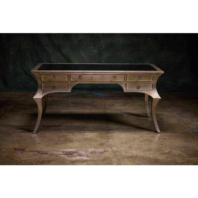 Rose Tarlow Melrose House Cyrano Desk featuring five drawers and sculptural curved legs. - Made from wood with a medium...