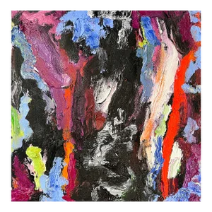 "Us Together Ii" Contemporary Abstract Oil Painting by Monica Shulman