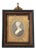 19th Century Cassette Frame with Bronze Cornice and Print of a Lady, France For Sale