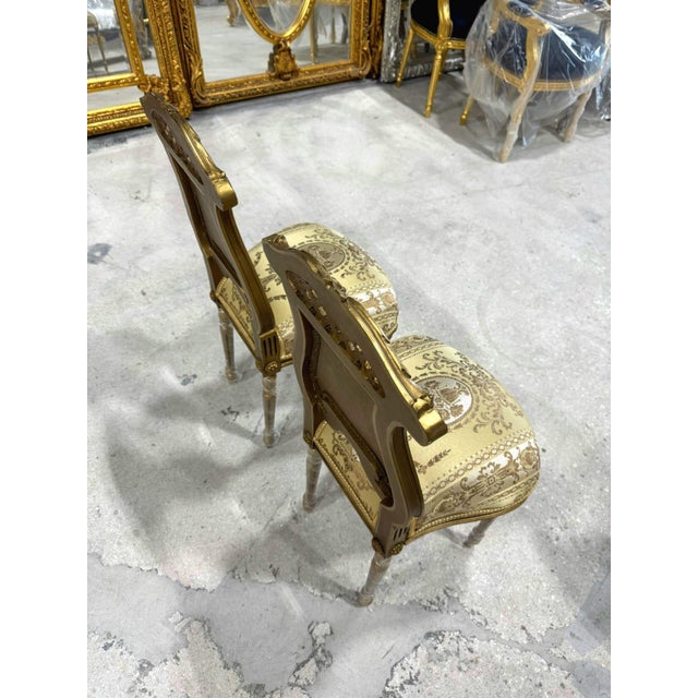 Rococo French Rococo Gold Accent Chair With Lady Portrait Set of 2 For Sale - Image 3 of 10