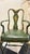 Queen Anne Mid-Century Chinoiserie Green Leather Arm Chairs - Queen Anne Style For Sale - Image 3 of 10
