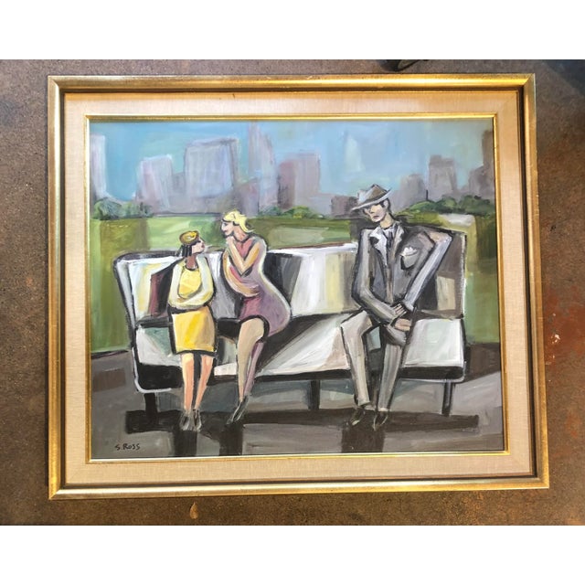 Original Contemporary Stewart Ross Modernist Abstract Painting “ Gossip” Series Frame For Sale In Philadelphia - Image 6 of 6