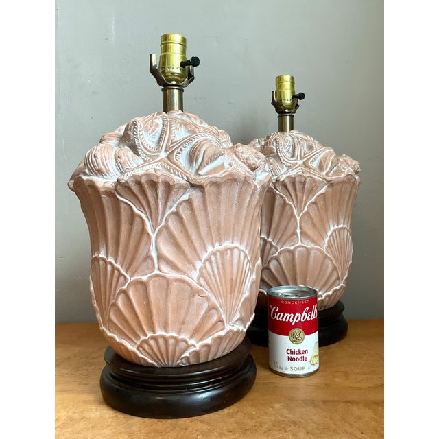 Vintage Frederick Cooper Shell Lamps - Pair For Sale In West Palm - Image 6 of 12
