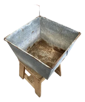 Vintage Galvanized Metal Bin – Industrial Farmhouse Storage Crate