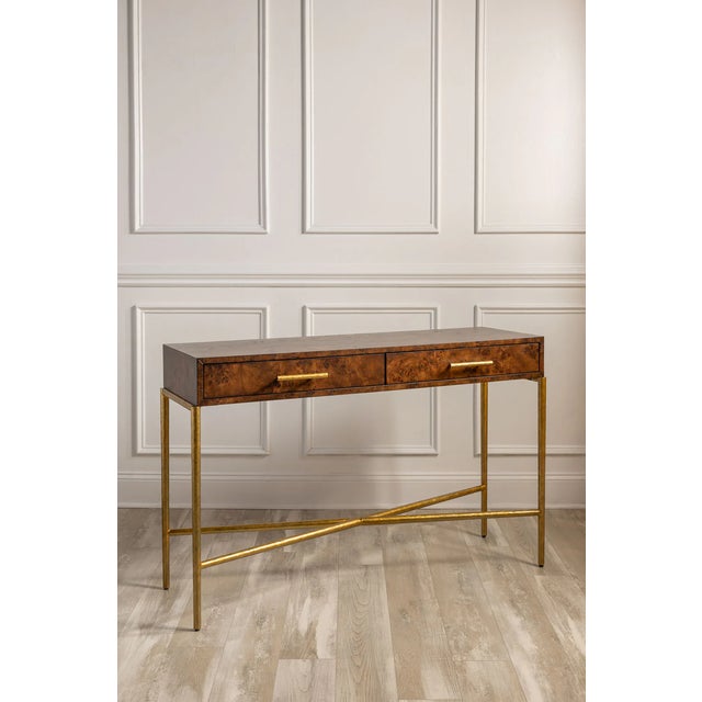 Wood Whiskey Burlwood Console For Sale - Image 7 of 9