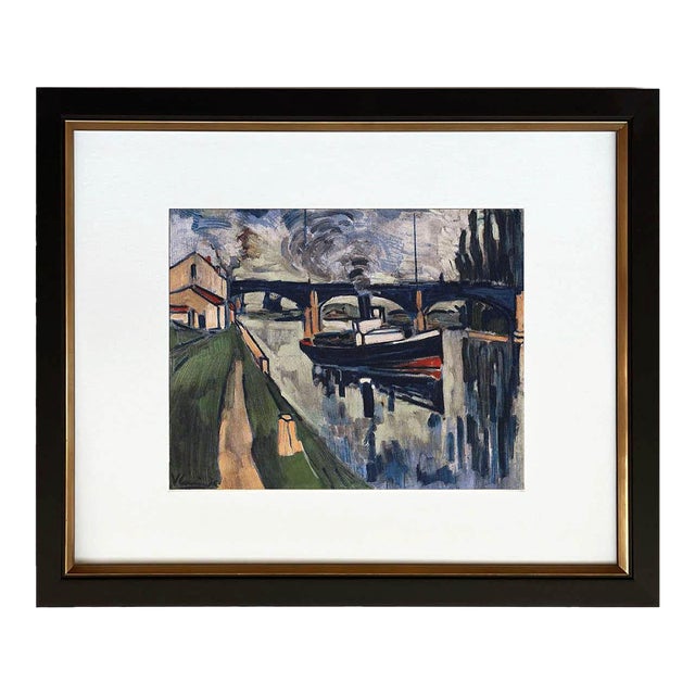 Vlaminck Lithograph 14 the Seine at Poissy 1958 Framed For Sale