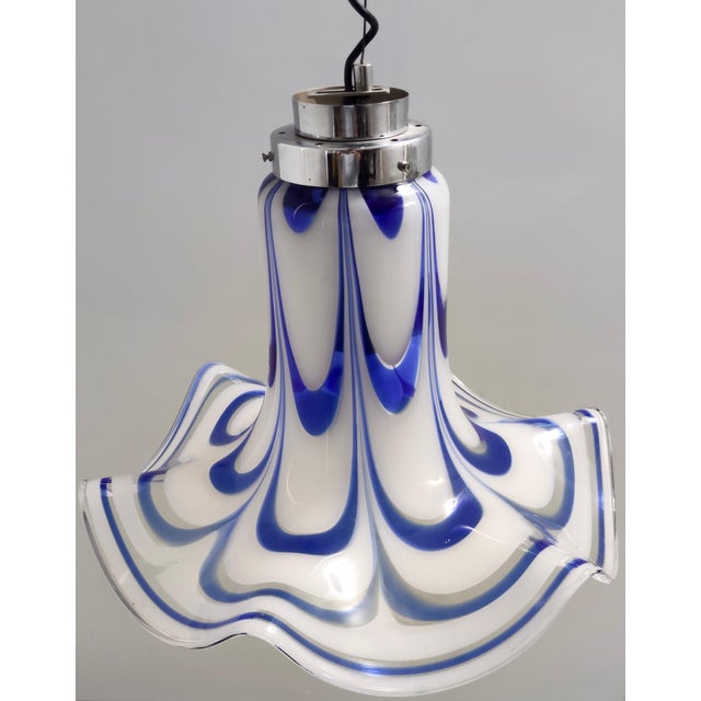 AVMazzega Vintage Italian Murano Glass Bell Pendant from Mazzega, 1970s For Sale - Image 4 of 16