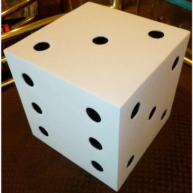 Vintage Monumental Belgium Metal Black & White Sculptural Dice Cube Sculpture, 1940's For Sale In Miami - Image 6 of 9
