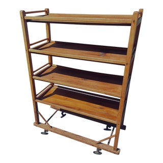 1900s Solid Wood Shoe Rack on Wheels **Reduced for Quick Sale! For Sale