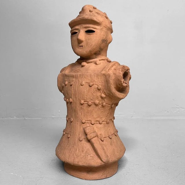 Japanese Terracotta Haniwa Warrior in Tankō Armor, Miyazaki, 1950s For Sale - Image 16 of 16