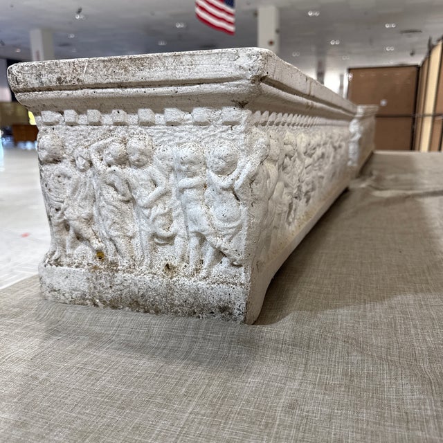 Neoclassical Pair of Neoclassical Architectural Relief Rectangular Planters / Window Boxes For Sale - Image 3 of 8
