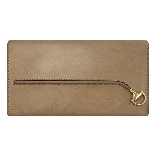 Vintage Mid-Century Gucci Brown Leather Box With Horsebit Detail For Sale