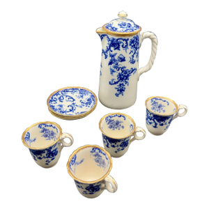 1892 Cauldon England Chocolate Pot Set