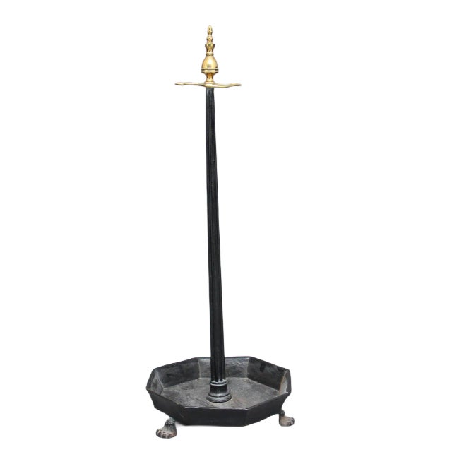 Early 19th Century Brass & Cast Iron Stick Stand, 1820s For Sale