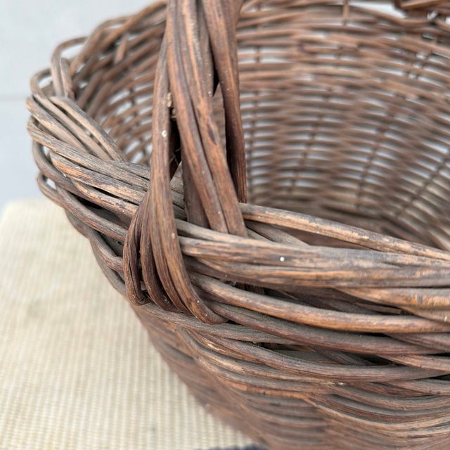 Brown A Antique Woven Reed Basket, Circa 1900 For Sale - Image 8 of 12
